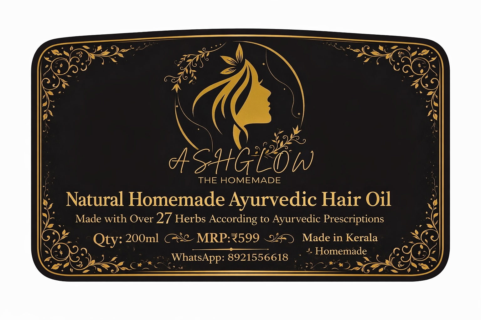 AshGlow HomeMade Natural Hair Oil