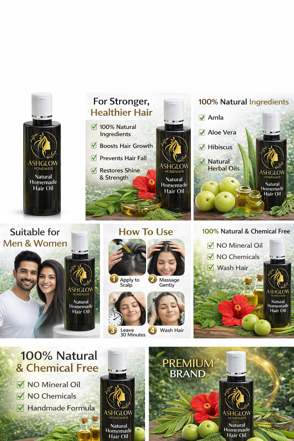 AshGlow HomeMade Natural Hair Oil