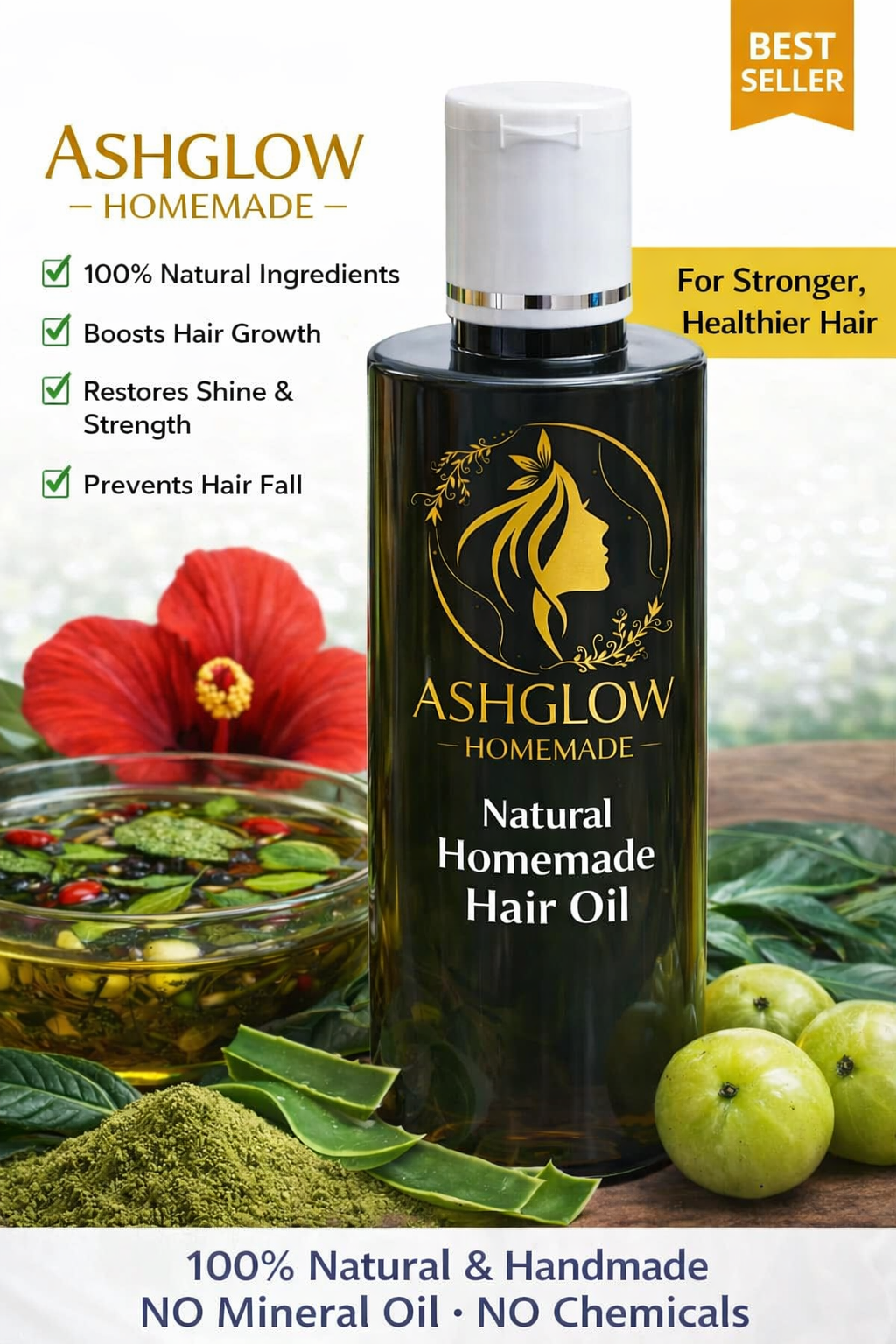 AshGlow HomeMade Natural Hair Oil
