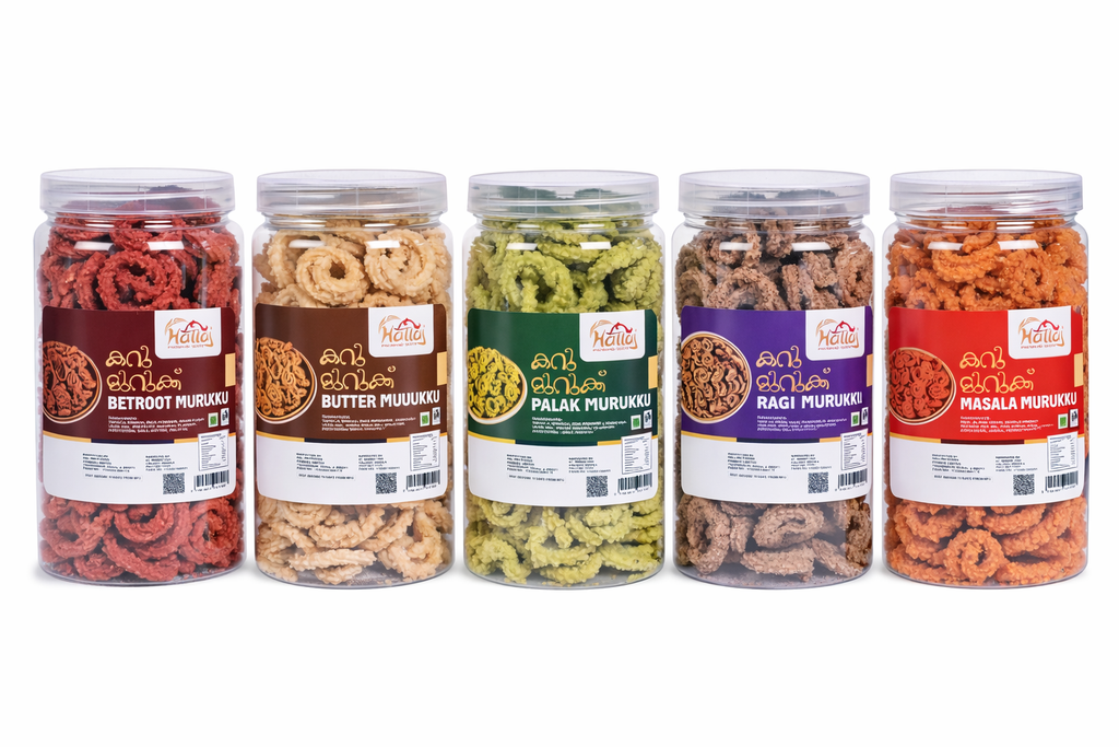 HALLAJ PREMIUM TASTY Karumurukku Assorted Murukku Combo Pack,