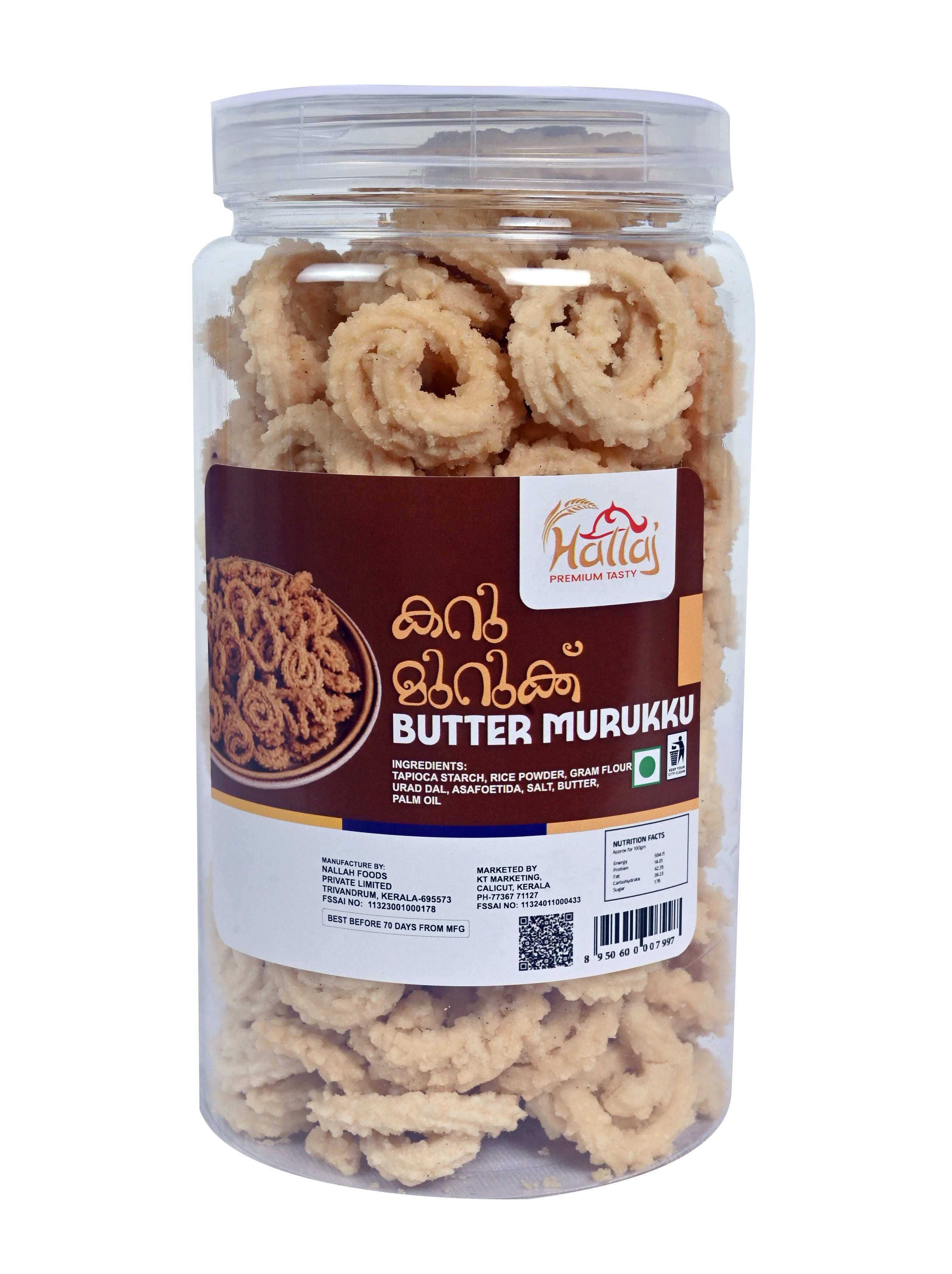 HALLAJ PREMIUM TASTY Karumurukku Assorted Murukku Combo Pack, 5 Flavours, Masala, Beetroot,Palak,Ragi,Butter, 200gm*5(1 kg), Authentic South Indian Snack, Fresh Chakli